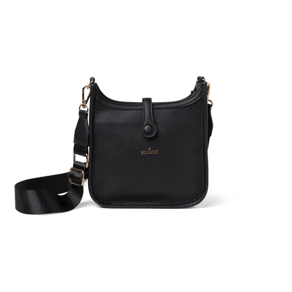 KEDZIE Bella Vegan Leather Crossbody Bag, Black