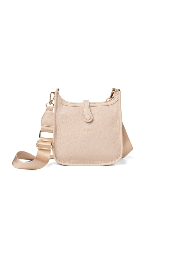 Bella Vegan Leather Crossbody Bag, Cream