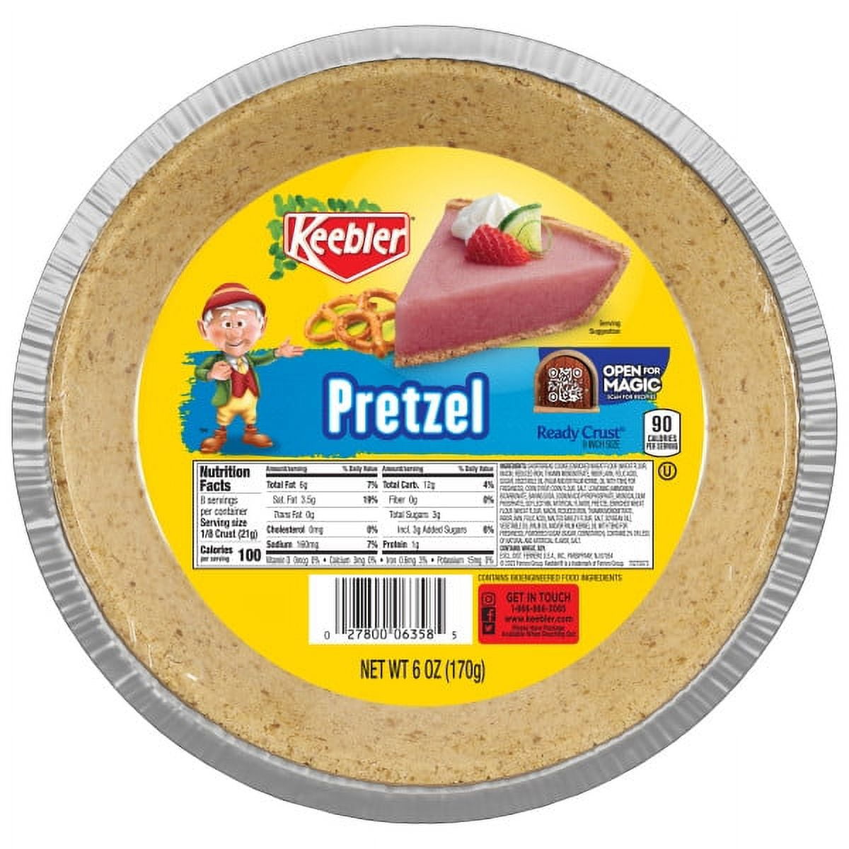 KEEBLER Crust, Pretzel, 9 inch Diameter Tin, 6oz