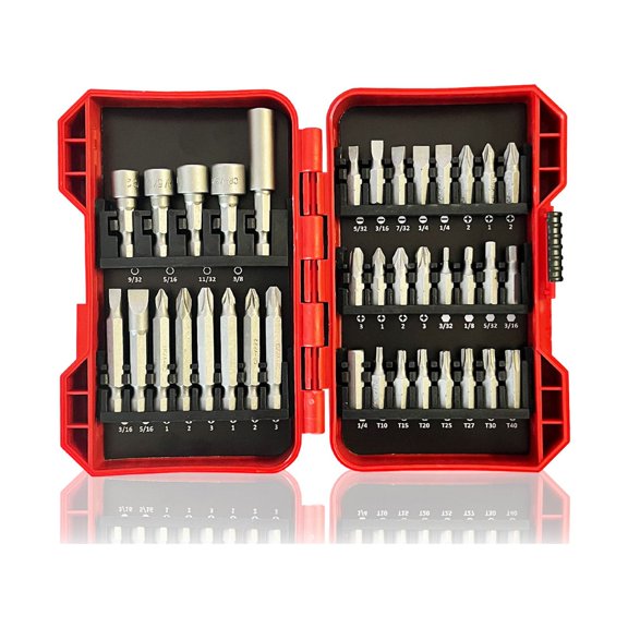 KEEGAN TOOLS 37-Piece Screwdriver Bit Set for Pro Carpenters Electricians Plumbers Homeowners DIY, Magnetized Bit Holder