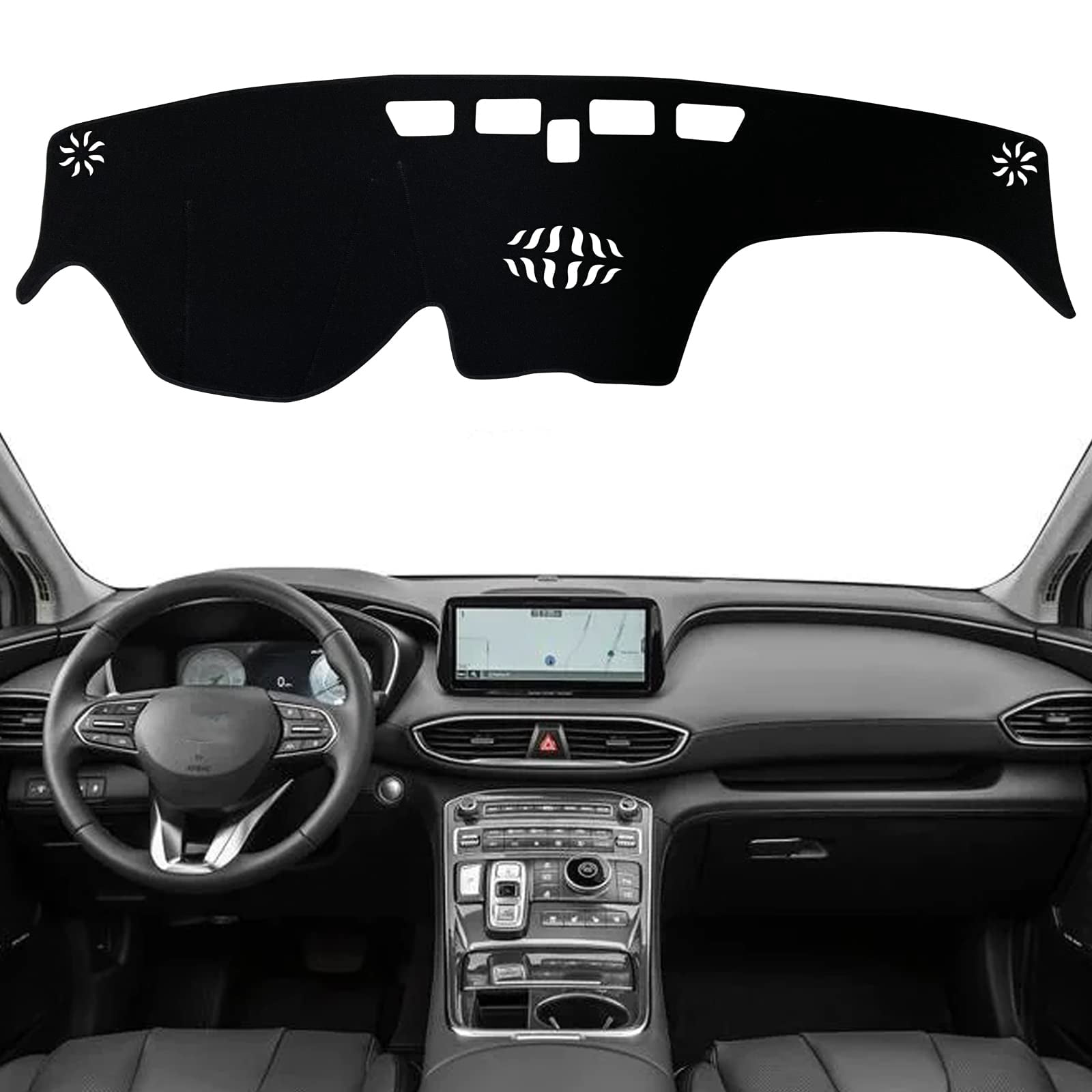BIBLOZ Dash Cover Mat For Kia Forte 2019-2024 - Black Flannel Dashboard Protector For UV & Glare Reduction