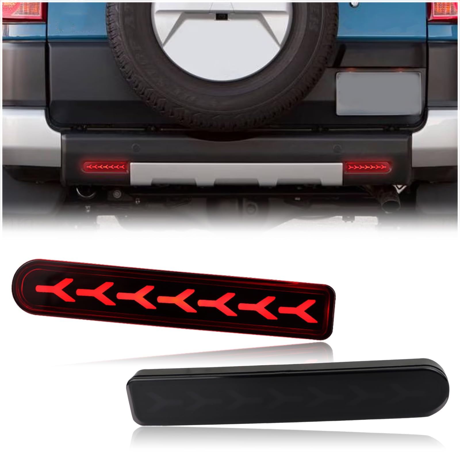 KEEGTBOX LED Rear Bumper STF9 Brake Light Kit Daytime Running Light