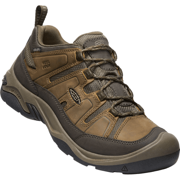 KEEN 1026773 Circadia Low WP Waterproof Hiking Shoes for Men - Shitake/Brindle - 11M