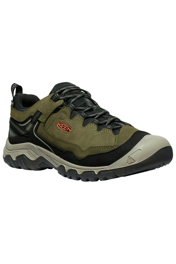 1029003 Targhee IV Waterproof Hiking Shoes for Men - Dark Olive/Gold Flame - 11.5W