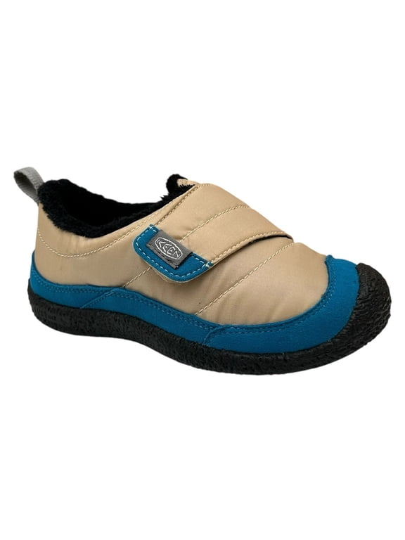 Howser Little Boys Faux Fur Lined Slippers Size 11 Blue-Beige Warm Shoes