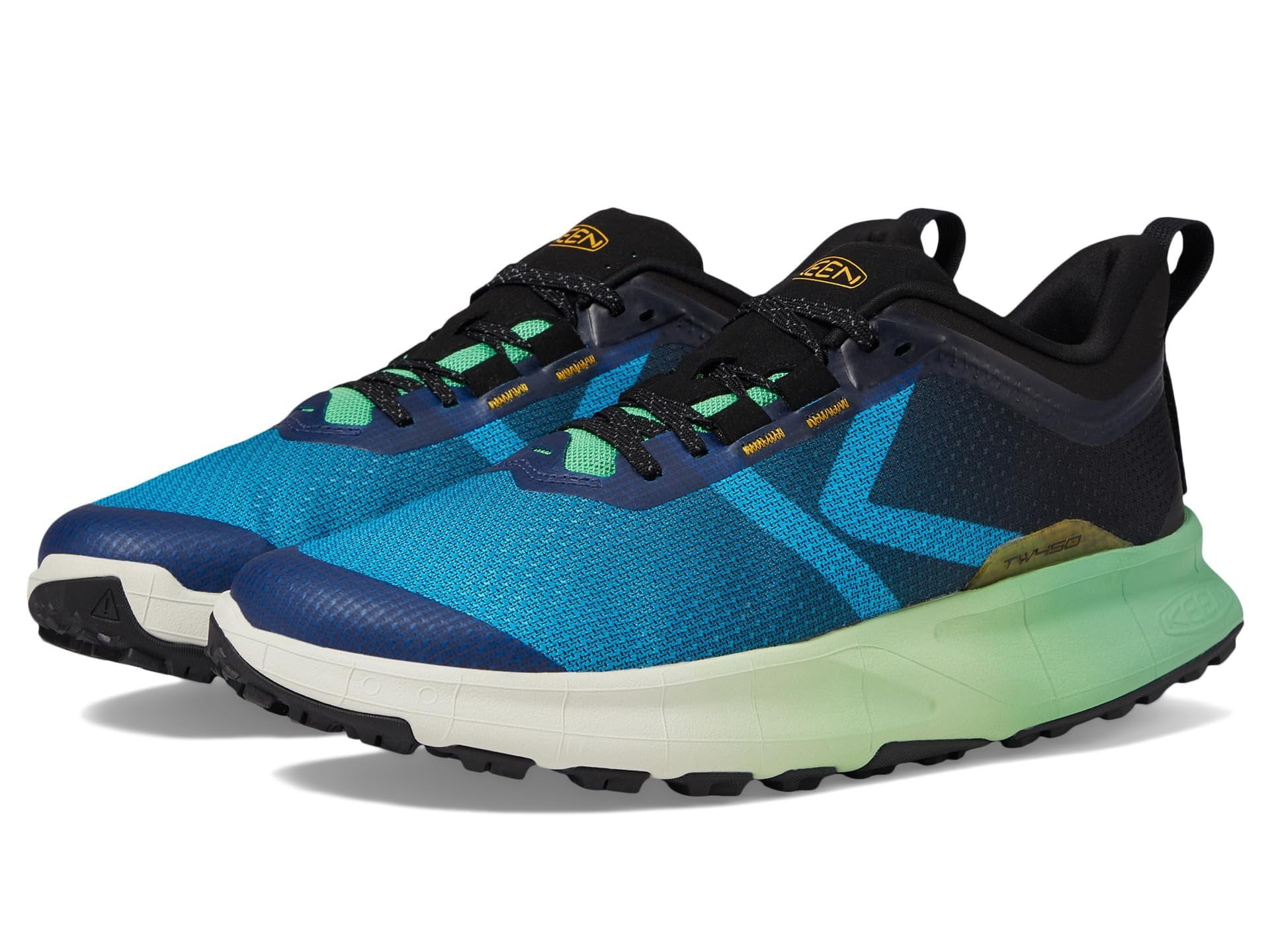 KEEN Men's 450 Dirt Hiking Shoe, Blue Danube/Absinthe Green, 13