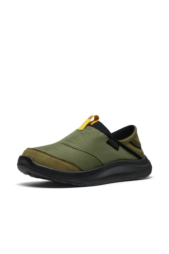 Men's Whyser Lightweight Comfortable Recycled Material Crushback Slip On Shoes, Bronze Green/Black, 10