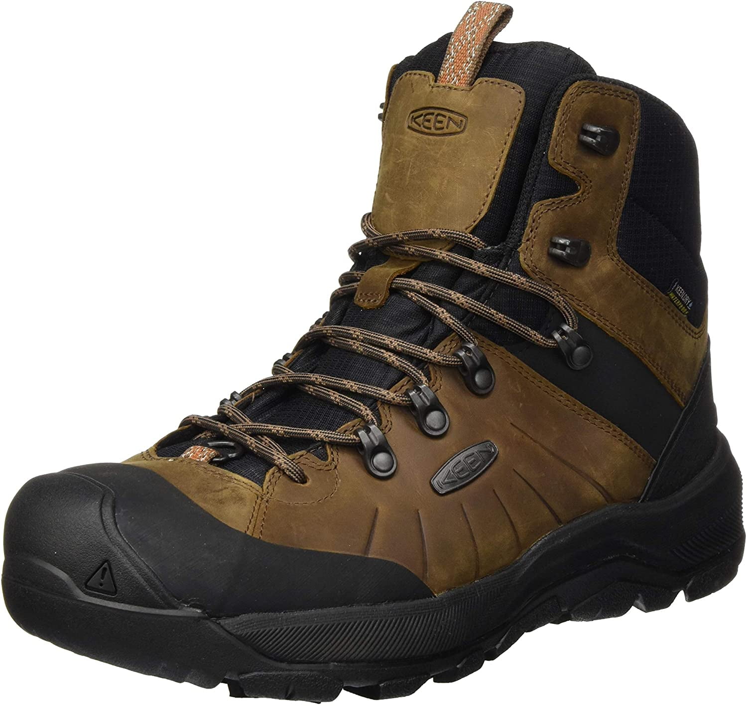 KEEN Revel 4 Polar Mid Height Waterproof Men's Snow Boots, Dark Earth Caramel Cafe