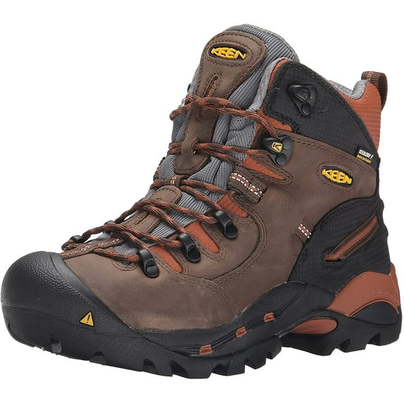 KEEN Utility Men's Pittsburgh 6" Soft Toe Work Boot 10.5 Wide Cascade Brown/Bombay Brown