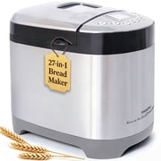 KeenZest 27-in-1 Smart Bread Maker, 2LB Gluten-Free & Whole Wheat Bread Machine with Homemade Cycle, Stainless Steel