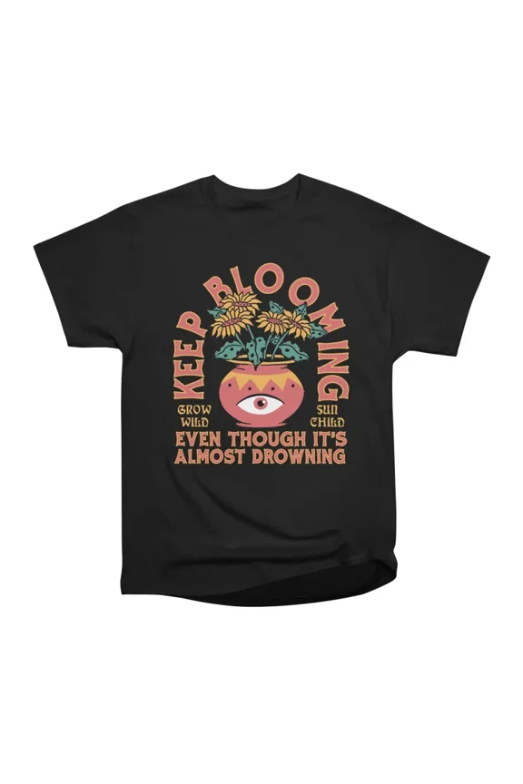 KEEP BLOOMING DARK BG T-Shirt Tee Gift For Him Merch For Her Apparel For Friend