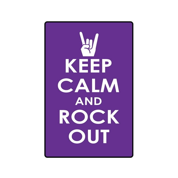 KEEP CALM AND ROCK OUT Aluminum Sign relax music rock | Indoor/Outdoor | 14" Tall
