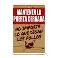 thumbnail image 1 of KEEP GATE CLOSED CHICKEN Sign warning animal chicken farm | Indoor/Outdoor | 12" Tall MANTENGA LA PUERTA CERRADA POLLO Señal de advertencia animal granja de pollos | Interior / Exterior, 1 of 5