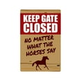 thumbnail image 1 of KEEP GATE CLOSED Horse Decal warning animal Horse farm | Indoor/Outdoor | 9" Tall, 1 of 4