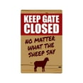thumbnail image 1 of KEEP GATE CLOSED Sheep Sign warning animal Sheep farm | Indoor/Outdoor | 20" Tall, 1 of 4
