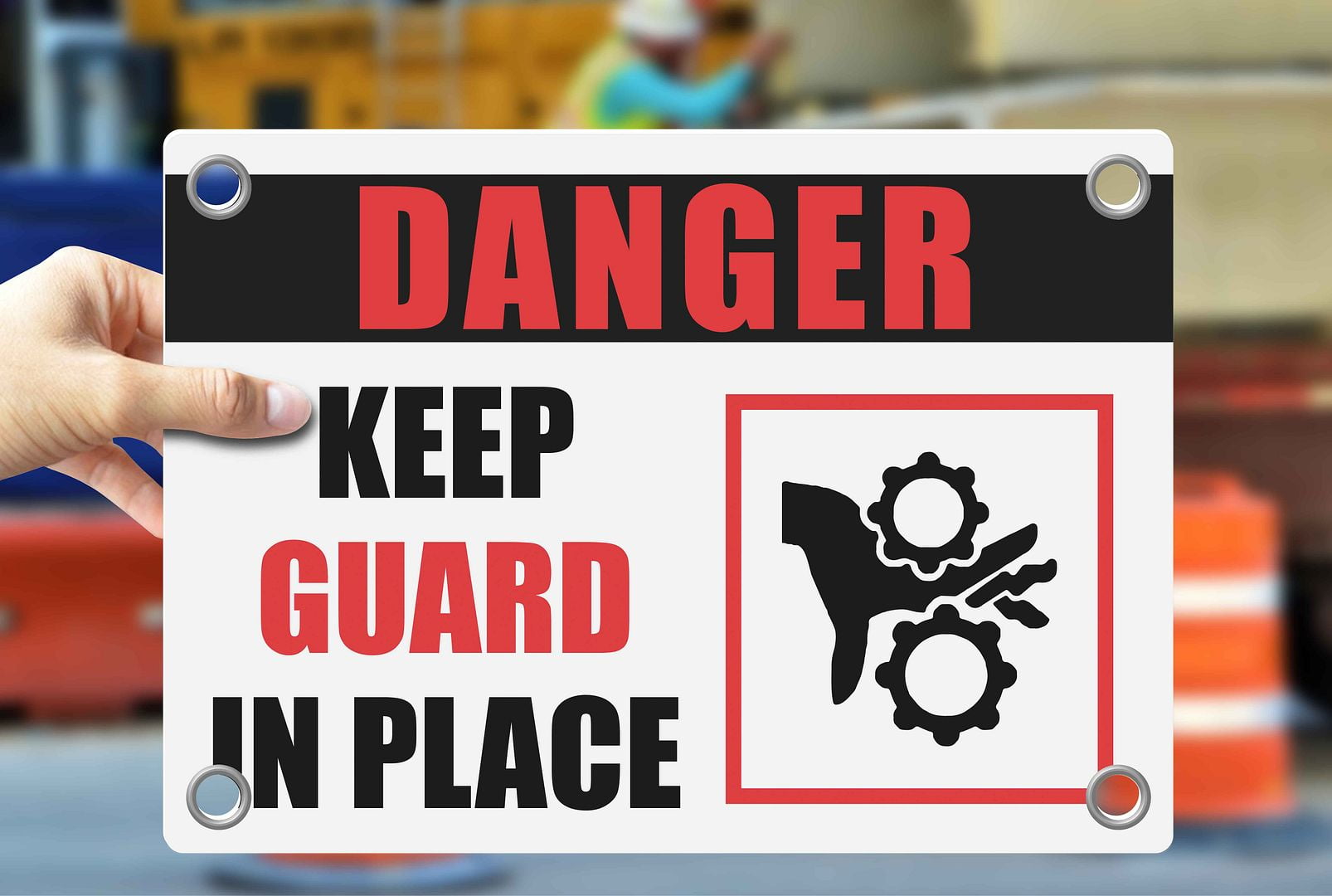 KEEP GUARDS IN PLACE | Warning Notice Caution Danger 3mm PVC Sign ...