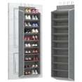 thumbnail image 1 of KEEPJOY 10 Tiers Large Size Over Door Shoe Organizer Storage, Hanging Shoe Rack for Door with Deep Pockets, Fit 20-30 Pairs Shoe Organizer Holder for Sneakers and Boots (Grey), 1 of 8