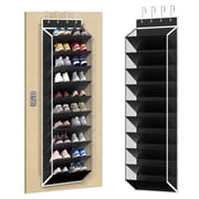 KEEPJOY 10 Tiers Over The Door Shoe Organizer, Hanging Shoe Holder for Door with Large Deep Pockets, Fits 20-30 Pairs Shoe Rack for Sneakers, Boots, Black