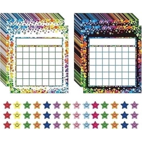 KEEPJOY 100 Pack Incentive Reward Chart for Students, 2 Designs Incentive Behavior Chart with 2400 Star Stickers Students Chore Sticker Chart at Home
