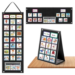 KEEPJOY X-Large Visual Schedule Chart for Students Chore with 92 Pieces Behavior Cards, Visual Behavioral Routine Chart for Students, Daily Schedule Board Learning Planners for Home School