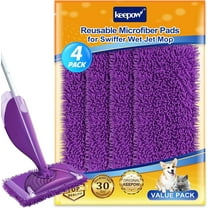 KEEPOW 4 Pack Wet Jet Pads Refills Heavy Duty for Swiffer Wet jet, Reusable Pads for Swiffer Wet Jet Wood Floor Cleaning