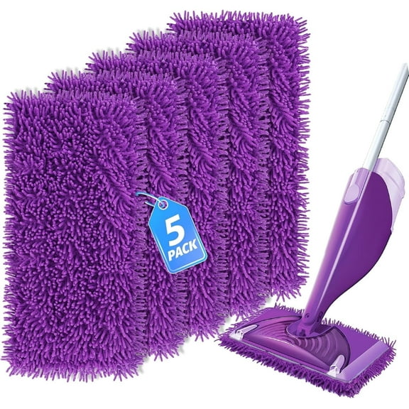 KEEPOW 5 Pack Wet Jet Pads Refills Compatible with SwifferWet jet, Reusable Pads for WetJet Wood Floor Cleaning