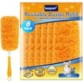 thumbnail image 1 of KEEPOW 6 Pack Reusable Microfiber Duster Refill Compatible with Hand Duster, Heavy Duty Duster Refills, 360 Degree Dusters Refills for Cleaning, Ceiling Fan (Handle is Not Included), 1 of 9