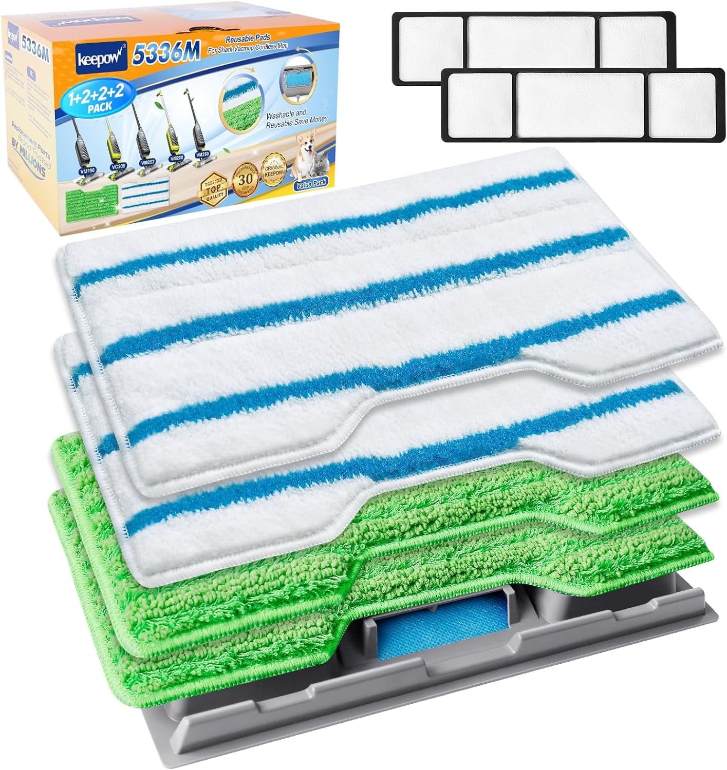 KEEPOW Shark Vac Mop VM252/VM200/VC205/VM250/VM190/VM200P12 Replacement