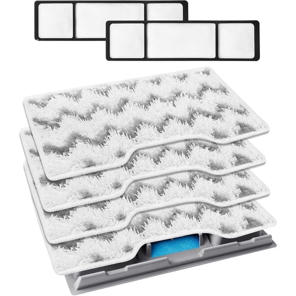 KEEPOW Reusable Replacement Pads Compatible with Shark VM252 VM200P12 VM252P10 VC205 VM190 VM200 QM250 VM250, Microfiber Mop pads Washable mop Pads Refills with Upgraded Design
