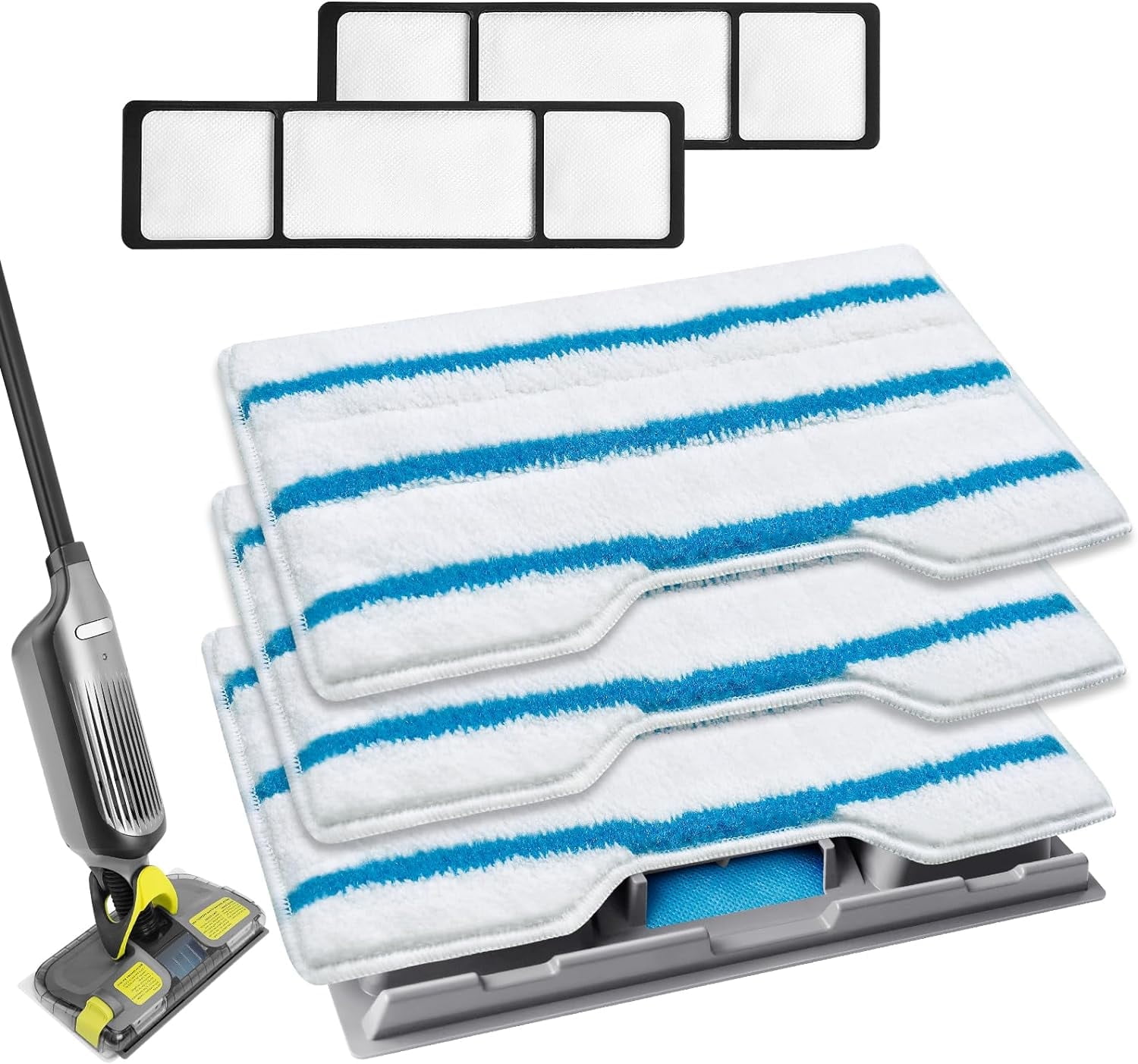 KEEPOW Reusable Vacmop Replacement Pads, Mop Pads Refills Compatible with Shark Vac Mop VM252