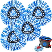 KEEPOW RinseClean Spin Mop Replacement Head,4 Pack Spin Mop Refills Compatible with EasyWring RinseClean 2 Tank Dual System, Microfiber Mop Head for Deep Cleaning
