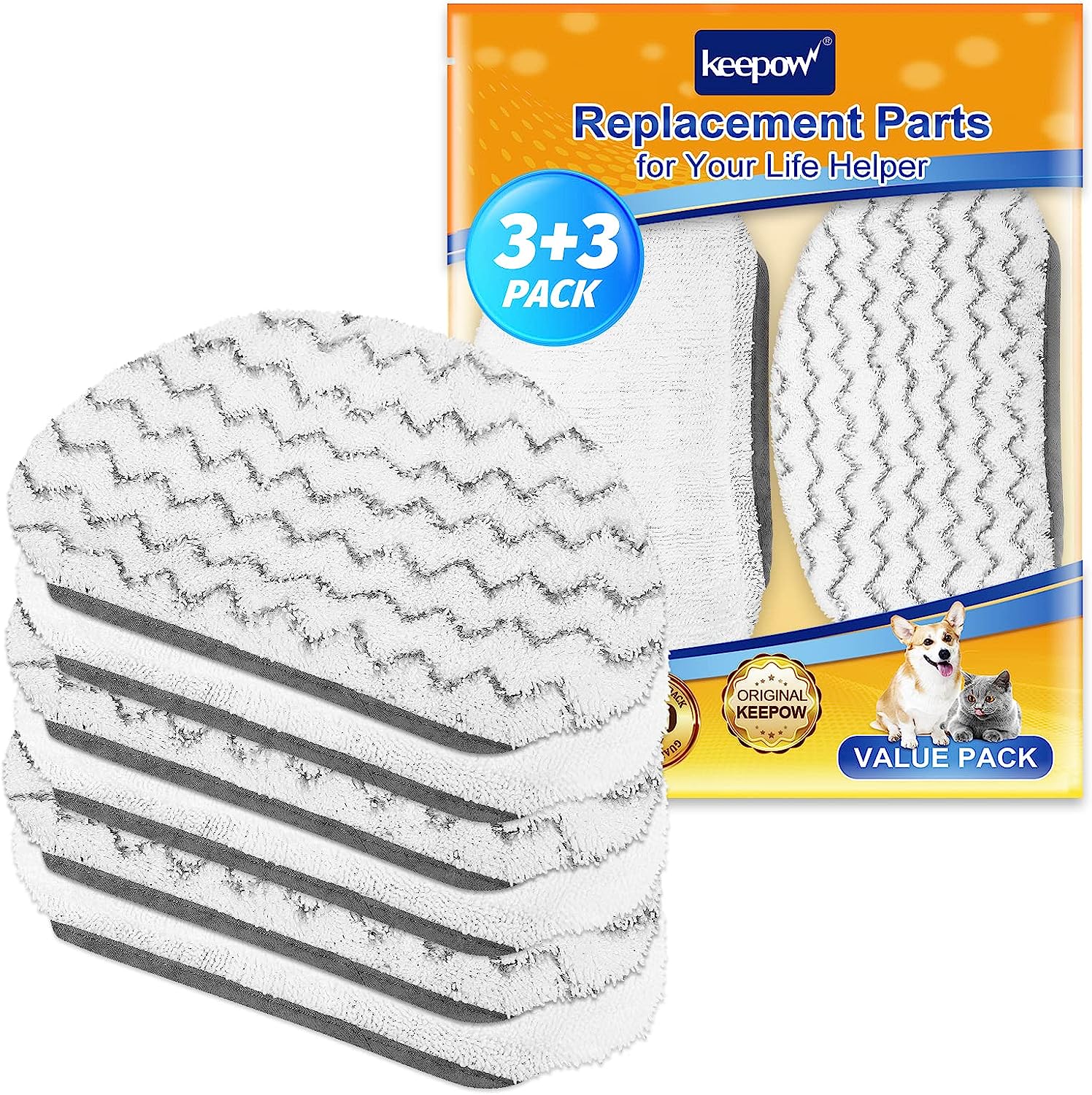 6Pack Steam Mop Pads for Bissell PowerFresh Series, Model 5938 & 203