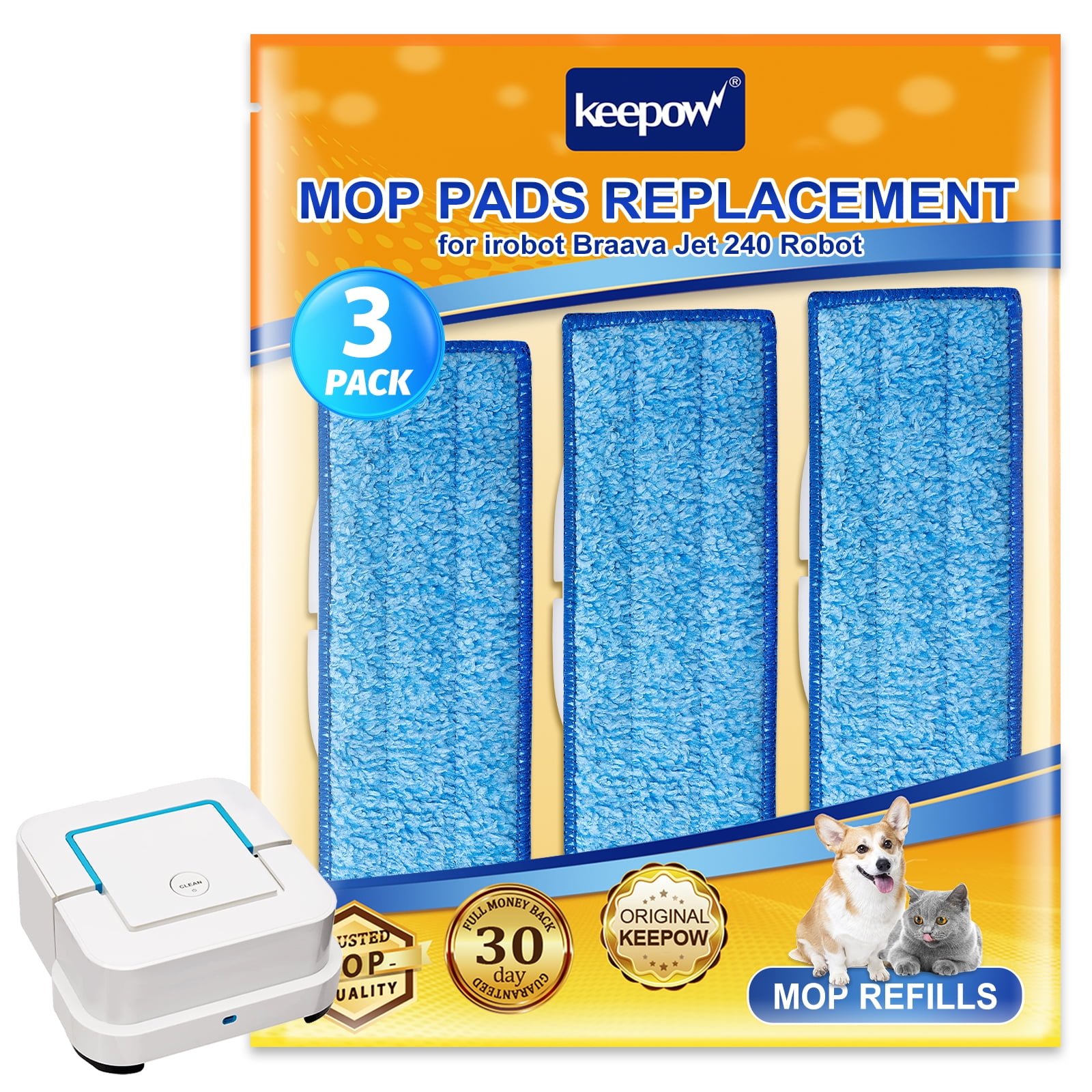  iRobot® Authentic Replacement Parts- Braava Jet® m Series  Washable Wet Mopping Pads, (2-Pack)