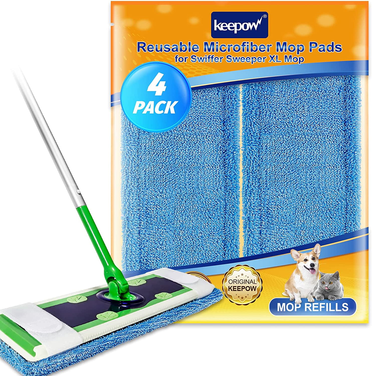 KEEPOW XL Dry Sweeping Cloths for Swiffer Sweeper XLarge Mop, XL Wet