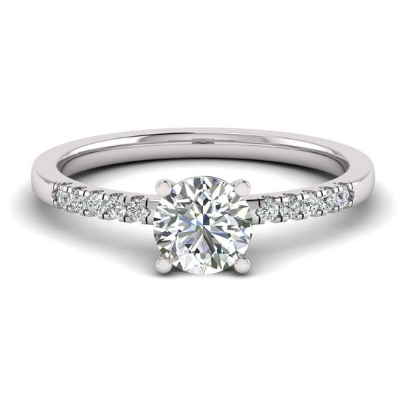 KEEPSTAR 1.00 Ct. T.W. Diamond Halo Engagement Ring, 10K White Gold