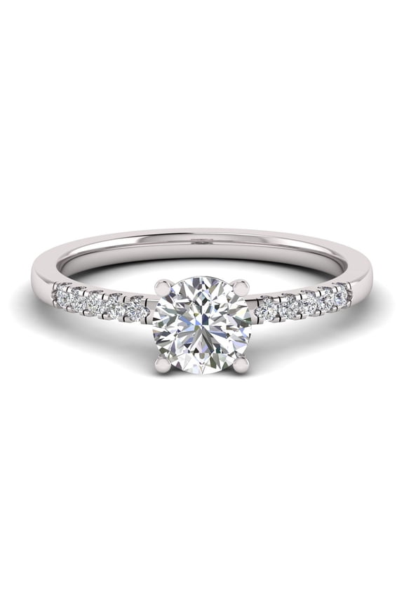 1.00 Ct. T.W. Diamond Halo Engagement Ring, 10K White Gold