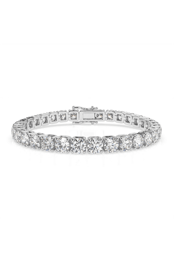 Moissanite Tennis Bracelet, 18 ct. t.w. in White-Gold Plated Sterling Silver