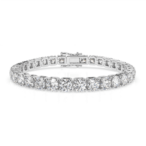 KEEPSTAR Moissanite Tennis Bracelet, 18 ct. t.w. in White-Gold Plated Sterling Silver