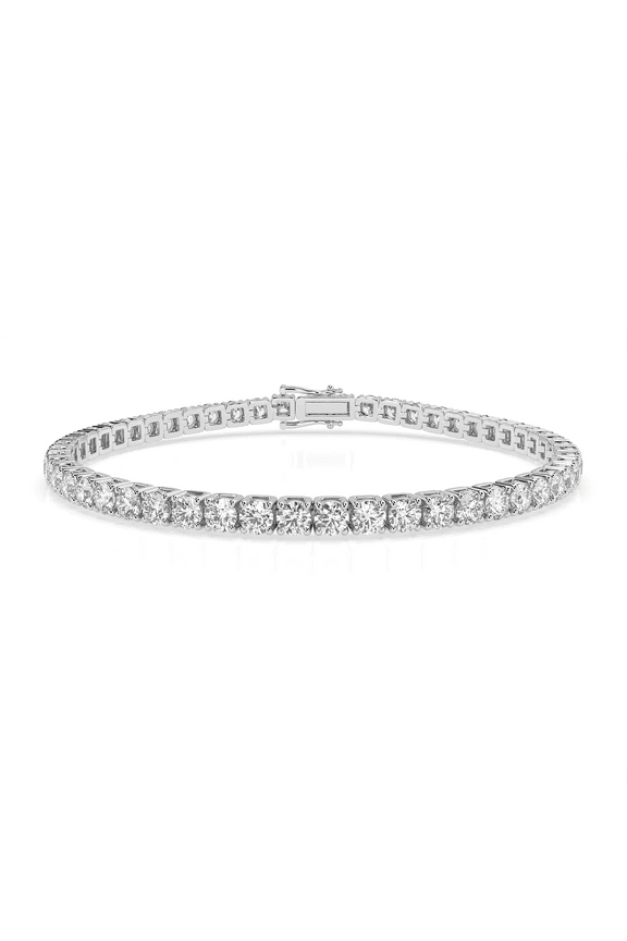 Moissanite White Diamond Tennis Bracelet 12.9k, 18k Gold Plated Silver