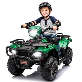 KEEPSUN 24V Kids ATV, Ride on Toys for Toddlers, 4 Wheeler Electric Quad with Bluetooth, Music, Spring Suspension, LED Lights, 2 Storage Racks, Ride On Car Gift for Boys Girls Ages 2-4 - Green