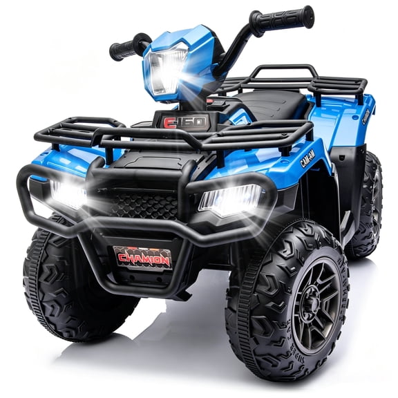 KEEPSUN 24V Kids ATV, Ride on Toys for Toddlers, 4 Wheeler Electric Quad with Bluetooth, Music, Spring Suspension, LED Lights, 2 Storage Racks, Ride On Car for Boys Girls Gift - Blue