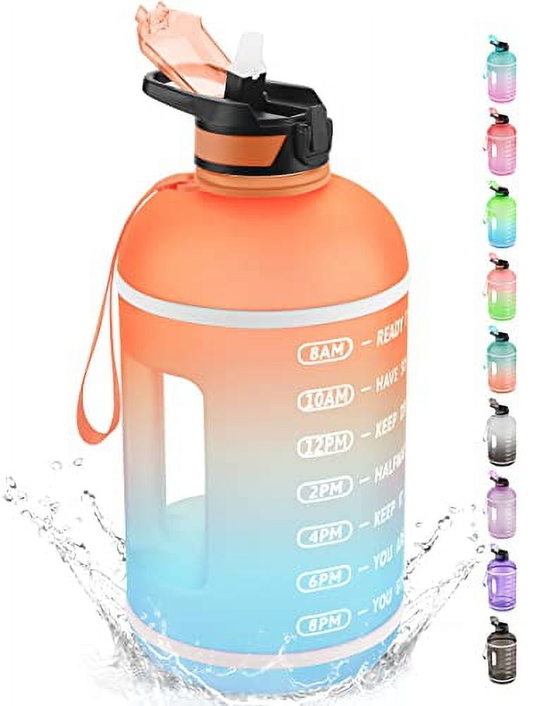 KEEPTO 1 Gallon Water Bottle with StrawMotivational Water Jug with