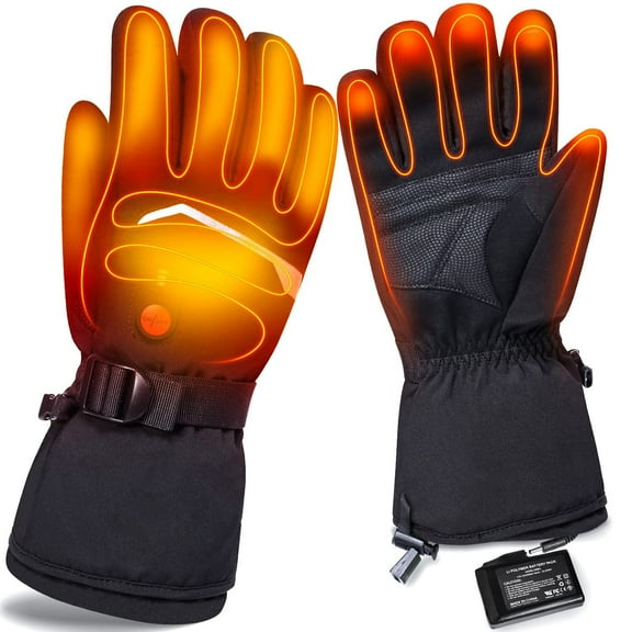 KEEPWARMING 7.4V 2200mAh Rechargeable Electric Heated Gloves for Men Women, Gloves Hand Warmer for Skiing, Snowboarding, Skating, Camping Hiking Running