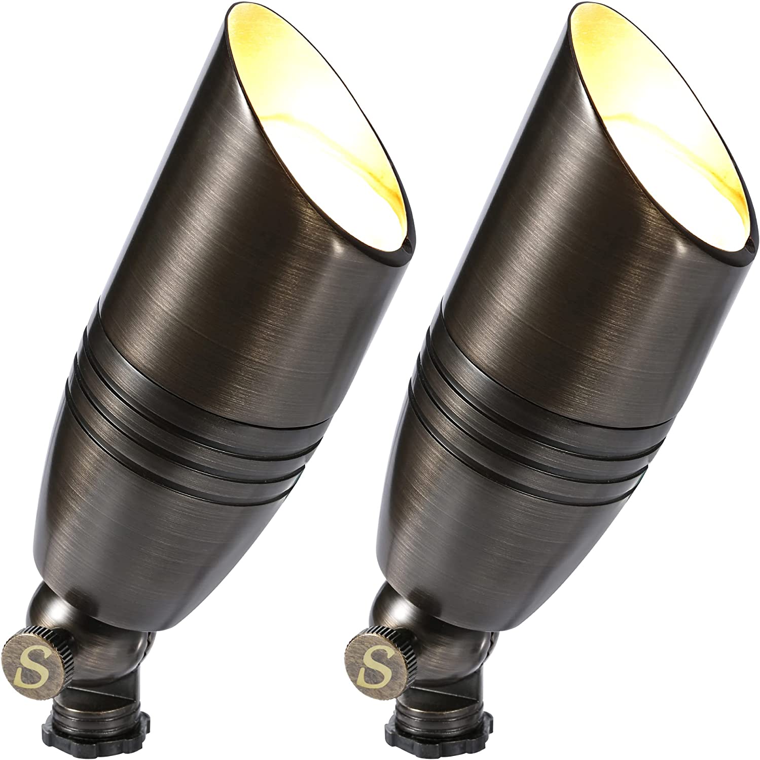 KEERDAO 12V Low Voltage Landscape Spotlights Outdoor, Solid Brass