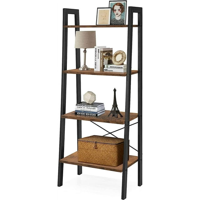 KEERDAO 4 Tier Ladder Shelf Bookshelf Book Shelves for Bedroom Living