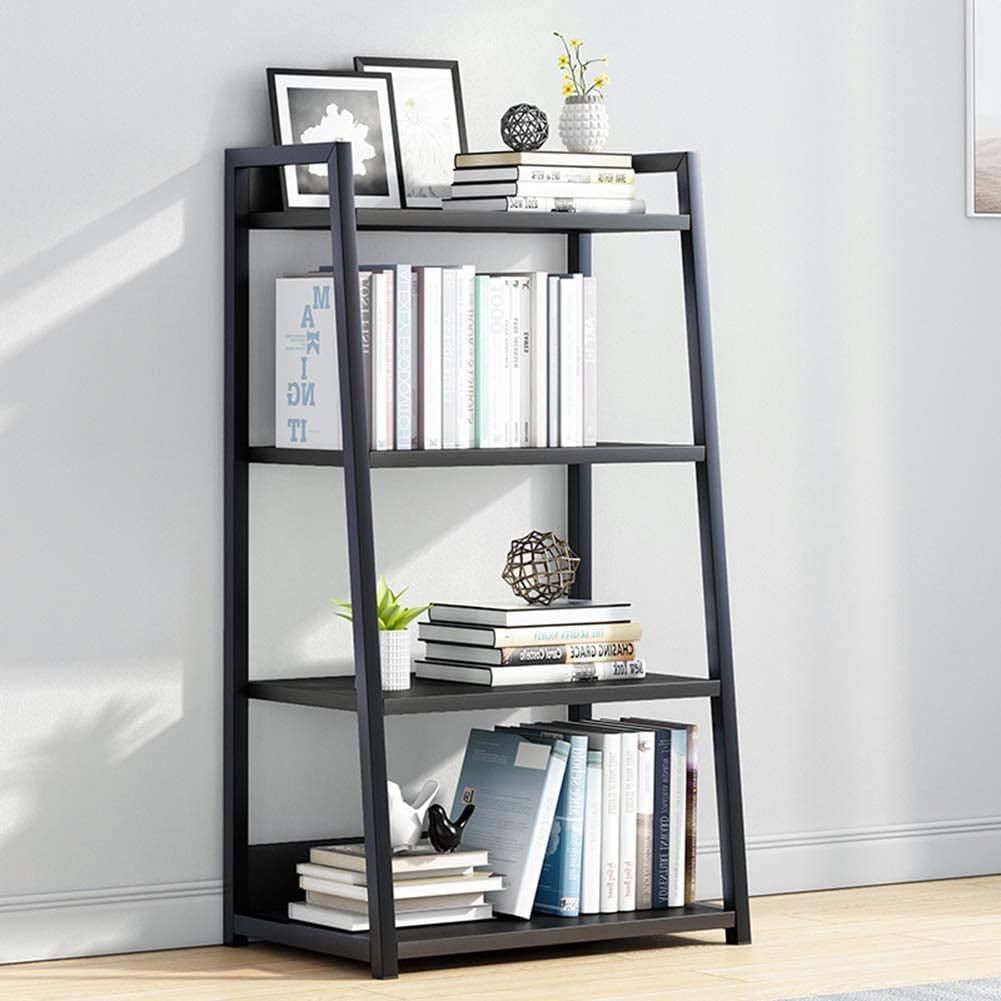 KEERDAO 4 Tier Open Bookshelf Steel and Wood Display Stand, 50CM