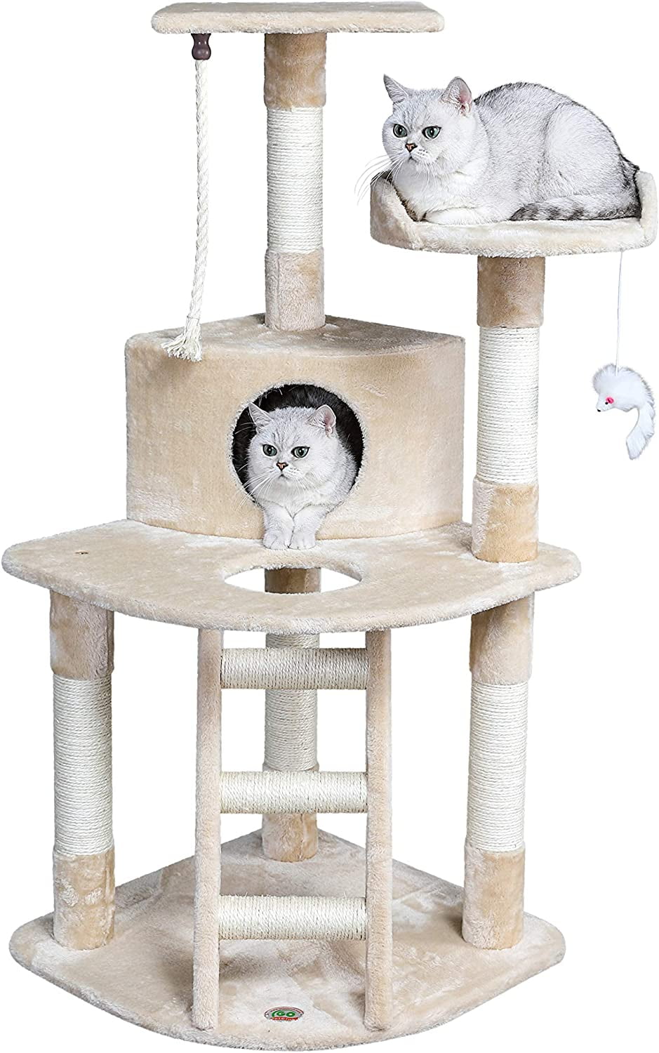 KEERDAO 48" Corner Cat Tree Kitty Condo Kitten Tower Furniture with