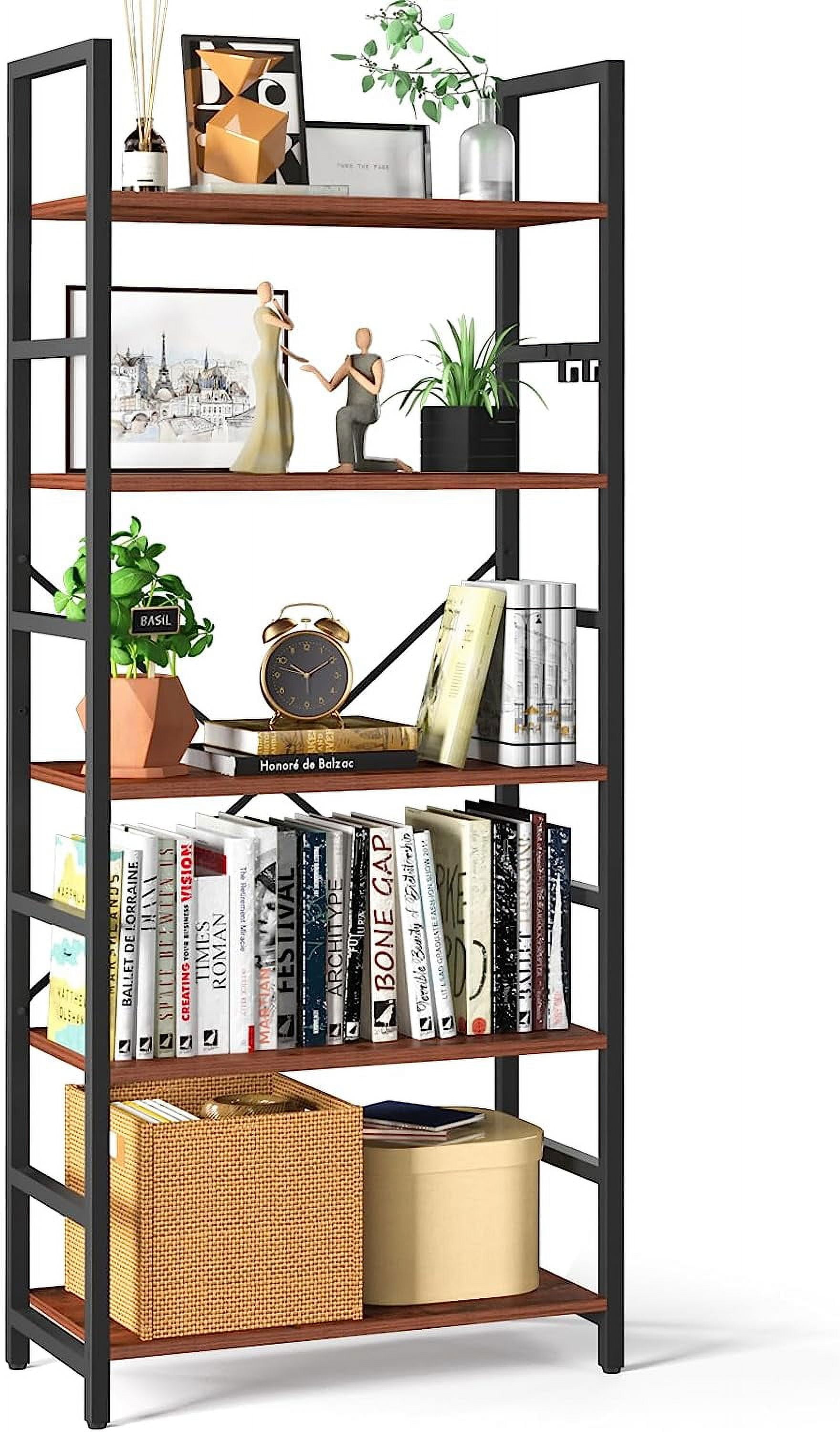 KEERDAO 5 Tier Bookshelf Tall Book Shelf Modern Bookcase for CDs