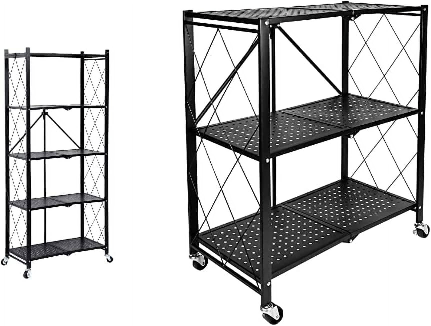 KEERDAO 5-Tier Heavy Duty Foldable Metal Rack Storage Shelving Unit ...