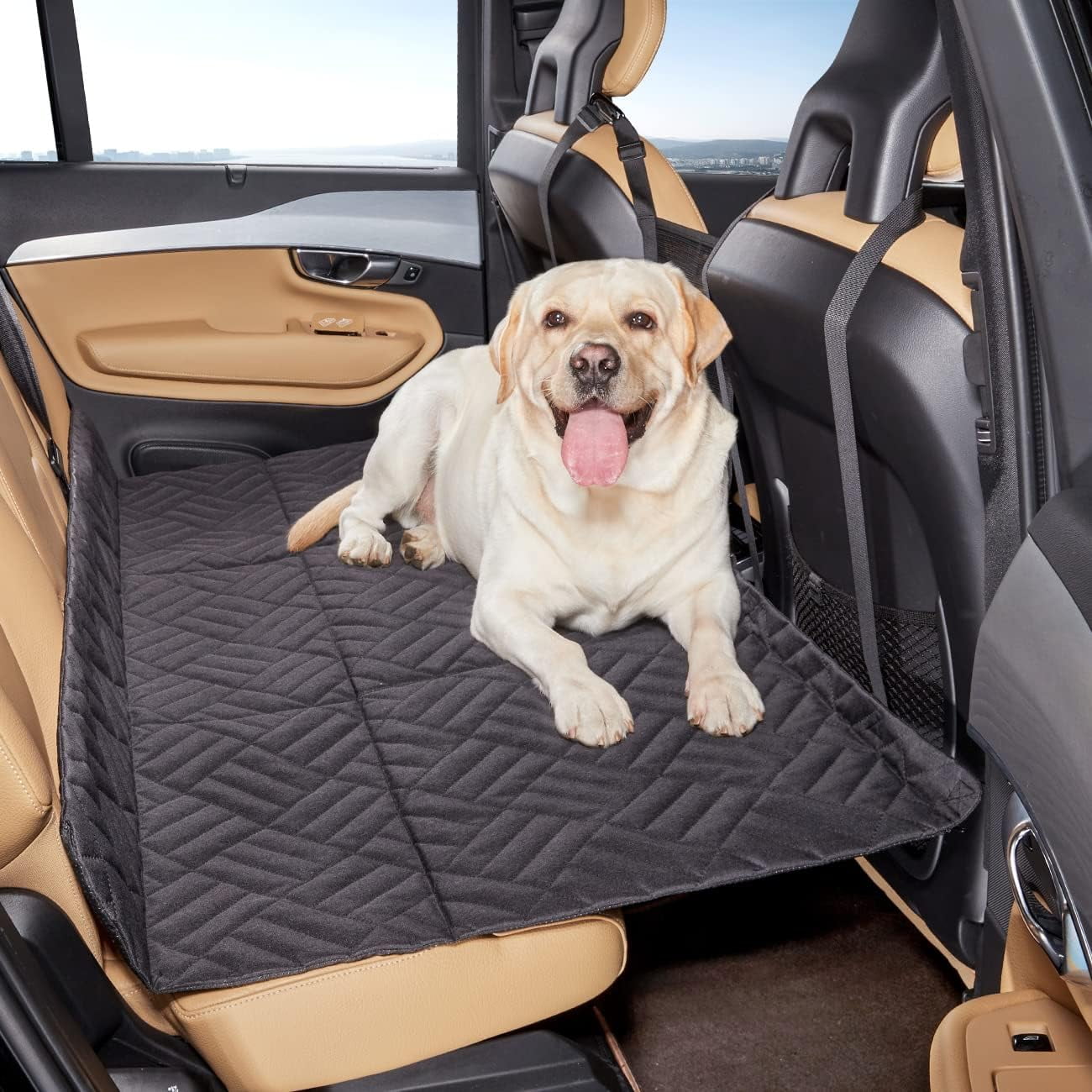 KEERDAO Back Seat Extender for Dogs,Large Dog Car Seat Cover for Back